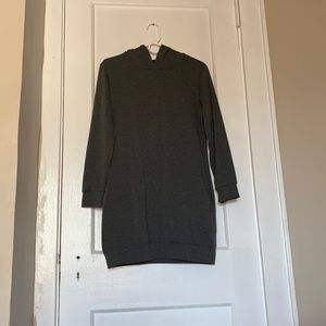 Shein sweatshirt dress with hood and pockets.